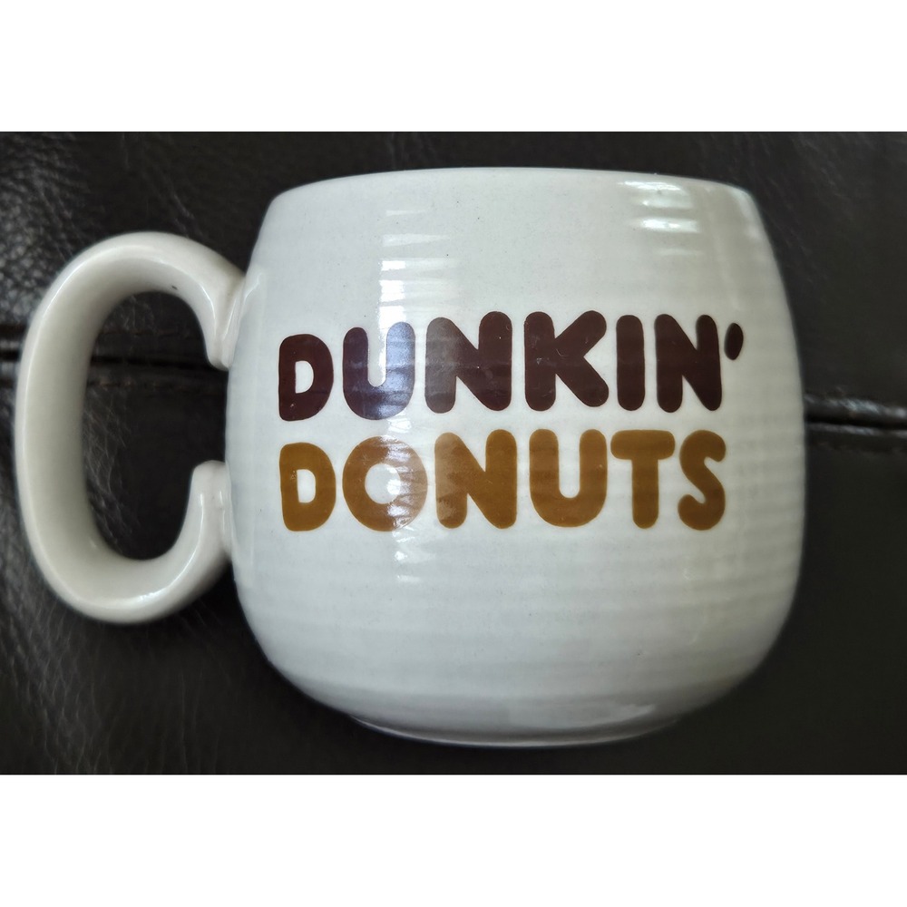 Vintage Dunkin Donuts The Big One Coffee Mug Korea Ceramic Cream Brown